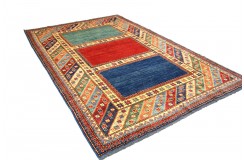 Kolorowy dywan Kazak tkany ręcznie przez Nomadów 200x250cm