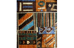 Turkmeński abstrakcyjny dywan AFGHAN 100% wełna 220x305cm kolorowy