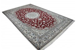 Ręcznie tkany dywan Nain 9la Habibian z Iranu 200x300cm czerwony