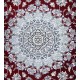 Gęsto ręcznie tkany dywan Nain 9la Habibian z Iranu wełna + jedwab 200x300cm czerwony