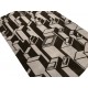Brązowy designerski dywan wzór 3D 100% wełniany 120x180cm Indie 2cm gruby