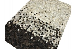 Naturalna skóra bydlęca dywan patchwork ok 140x200cm w kwadraty