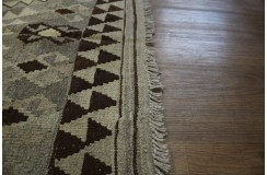 Szary dywan kilim rustykalny 150x200cm Chobi 100% wełna vintage design nomadyczny Afganistan