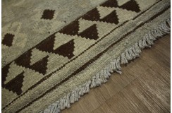 Szary dywan kilim rustykalny 150x200cm Chobi 100% wełna vintage design nomadyczny Afganistan