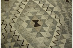 Szary dywan kilim rustykalny 150x200cm Chobi 100% wełna vintage design nomadyczny Afganistan