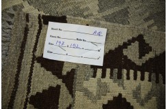 Szary dywan kilim rustykalny 150x200cm Chobi 100% wełna vintage design nomadyczny Afganistan