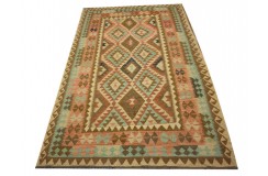 Kaudani rustykalny dywan kilim z Afganistanu 100% wełna VINTAGE 150x265cm piękne połączenie kolorów