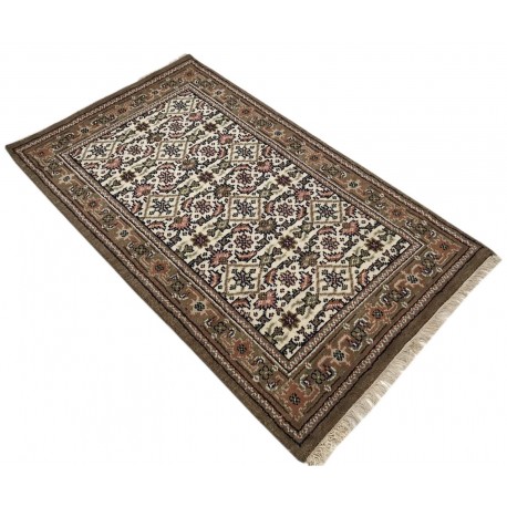 Wełniany ręcznie tkany dywan Herati z Indii 90x160cm orientalny beżowy
