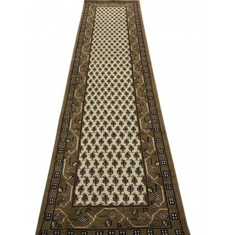 Wełniany ręcznie tkany dywan Mir z Indii 80x300cm orientalny beżowy