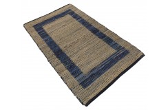 Dwustronny płasko tkany dywan kilim Hindi ręczny 70x140cm niebieski