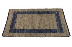 Dwustronny płasko tkany dywan kilim Hindi ręczny 70x140cm niebieski