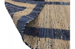 Dwustronny płasko tkany dywan kilim Hindi ręczny 90x160cm niebieski