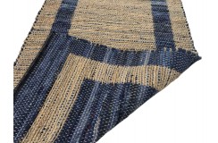 Dwustronny płasko tkany dywan kilim Hindi ręczny 120x180cm niebieski