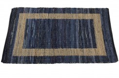 Dwustronny płasko tkany dywan kilim Hindi ręczny 120x180cm niebieski