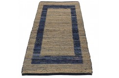 Dwustronny płasko tkany dywan kilim Hindi ręczny 120x180cm niebieski