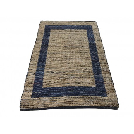 Dwustronny płasko tkany dywan kilim brązowo niebieski dywan Hindi 170x24cm