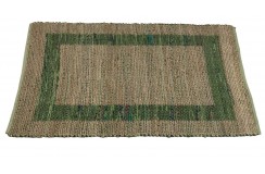 Dwustronny płasko tkany dywan kilim brązowo zielony dywan Hindi 70x140cm