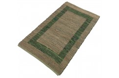 Dwustronny płasko tkany dywan kilim brązowo zielony dywan Hindi 70x140cm