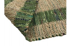 Dwustronny płasko tkany dywan kilim brązowo zielony dywan Hindi 70x140cm