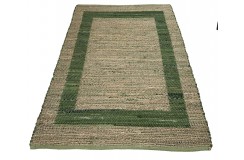 Dwustronny płasko tkany dywan kilim brązowo zielony dywan Hindi 70x140cm
