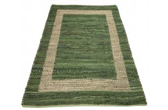 Dwustronny płasko tkany dywan kilim brązowo zielony dywan Hindi 70x140cm