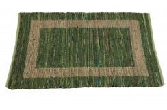 Dwustronny płasko tkany dywan kilim brązowo zielony dywan Hindi 70x140cm