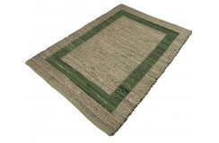 Dwustronny płasko tkany dywan kilim brązowo zielony dywan Hindi 70x140cm