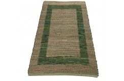 Dwustronny płasko tkany dywan kilim brązowo zielony dywan Hindi 70x140cm