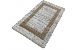 Dwustronny płasko tkany dywan kilim Hindi ręczny 170x240cm ecru brąz