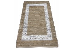 Dwustronny płasko tkany dywan kilim Hindi ręczny 170x240cm ecru brąz