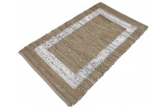 Dwustronny płasko tkany dywan kilim Hindi ręczny 170x240cm ecru brąz