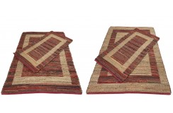 Dwustronny płasko tkany dywan kilim czerwony dywan Hindi 70x140cm