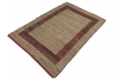 Dwustronny płasko tkany dywan kilim Hindi ręczny 70x140cm czerwony
