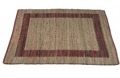 Dwustronny płasko tkany dywan kilim Hindi ręczny 70x140cm czerwony