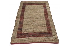 Dwustronny płasko tkany dywan kilim Hindi ręczny 70x140cm czerwony