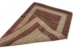 Dwustronny płasko tkany dywan kilim Hindi ręczny 70x140cm czerwony