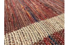 Dwustronny płasko tkany dywan kilim Hindi ręczny 70x140cm czerwony