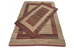 Dwustronny płasko tkany dywan kilim Hindi ręczny 90x160cm czerwony