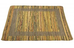 Dwustronny płasko tkany dywan kilim Hindi ręczny 170x240cm żółty