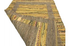 Dwustronny płasko tkany dywan kilim Hindi ręczny 170x240cm żółty