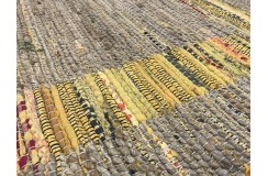 Dwustronny płasko tkany dywan kilim Hindi ręczny 120x180cm żółty
