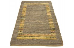 Dwustronny płasko tkany dywan kilim Hindi ręczny 120x180cm żółty