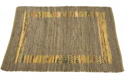 Dwustronny płasko tkany dywan kilim Hindi ręczny 120x180cm żółty