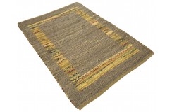 Dwustronny płasko tkany dywan kilim Hindi ręczny 120x180cm żółty