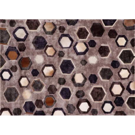 Wiskoza i skóra bydlęca gruby dywan nowoczesny z Indii piękny kolorowy design 170x240cm