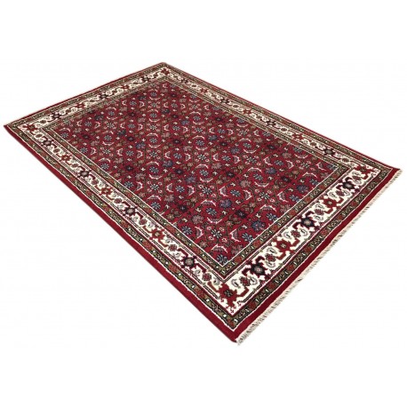 Wełniany ręcznie tkany dywan Herati z Indii 140x200cm orientalny czerwony