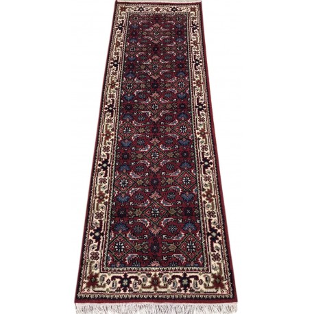 Wełniany ręcznie tkany dywan Herati z Indii 80x300cm orientalny czerwony