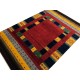 Ekskluzywny dywan Gabbeh Loribaft Patchowrk Indie 140x200cm 100% wełniany czerwony, kolorowy