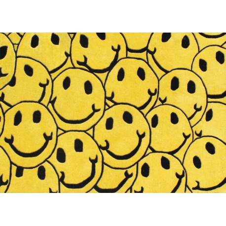 Żółty wesoły designerski nowoczesny dywan wełniany SMILE 160x230cm Indie 2cm gruby