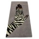 Designerski nowoczesny dywan wełniany ZEBRA 70x140cm Indie 2cm gruby szary